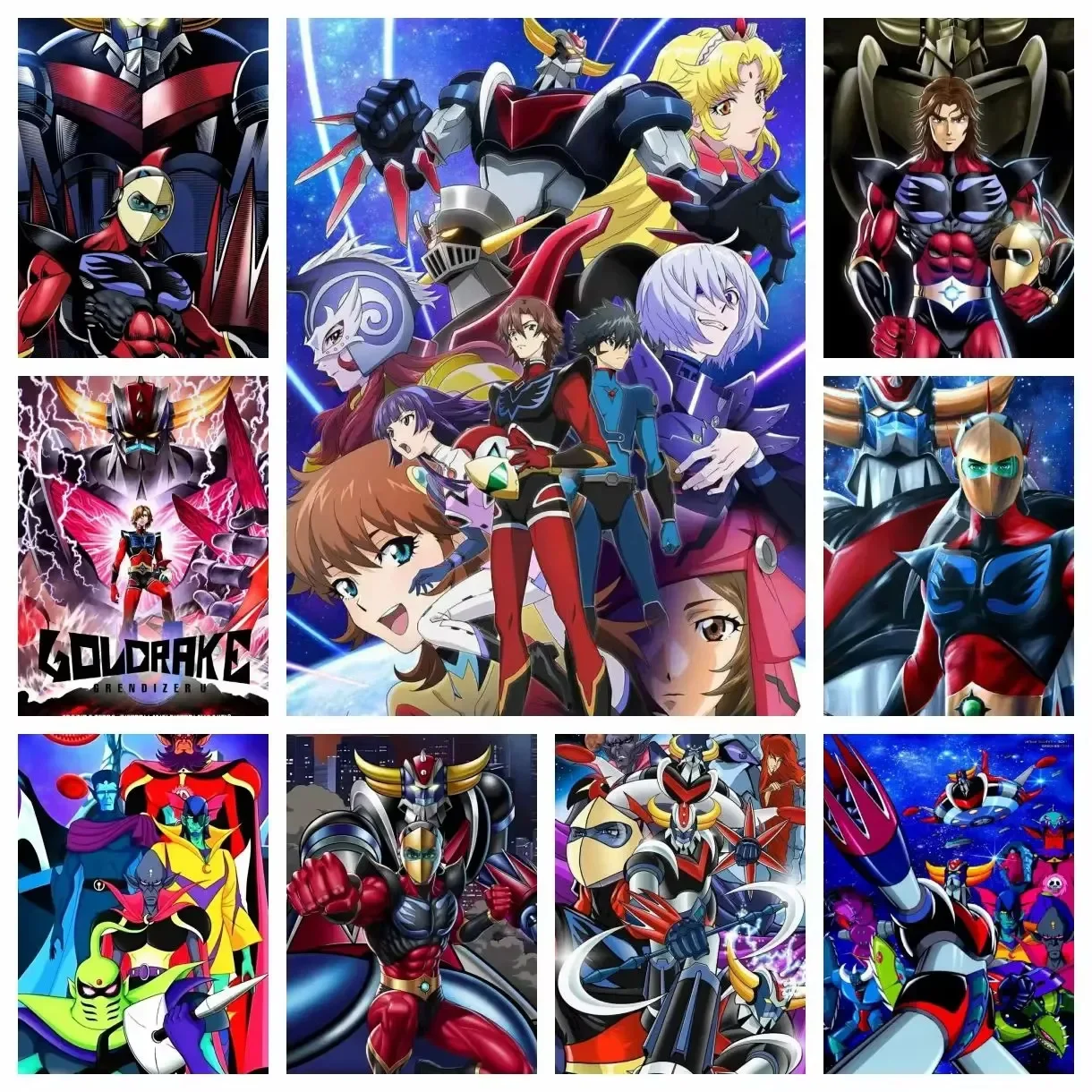 5D Diamond Painting Grendizer Goldrake Anime Character No Frame Diamond Art Kit DIY Mosaic Picture Home Wall Decoration Art Gift