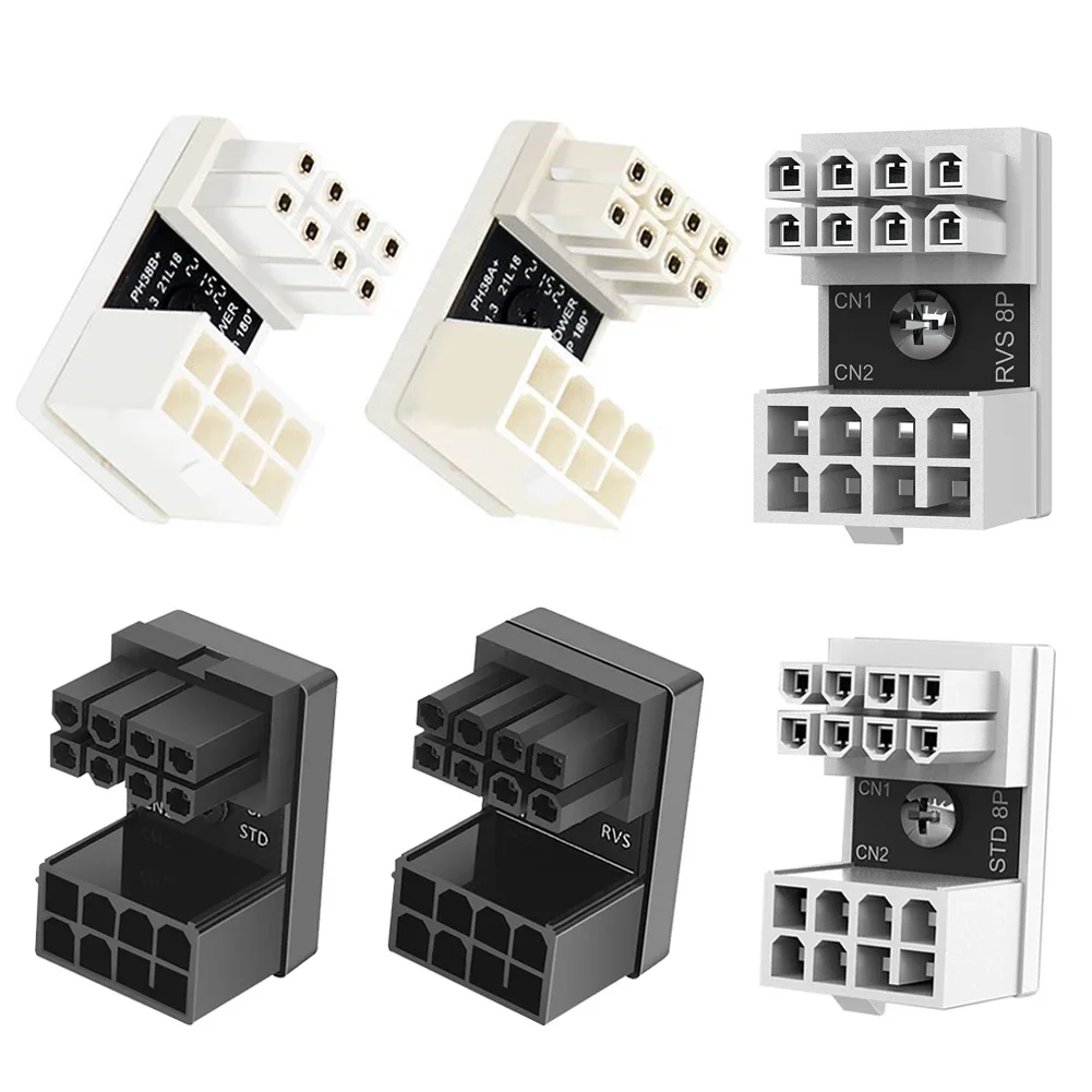 ATX GPU VGA PCIe 8 Pin 6Pin Male Power Adapter Elbow Head for Desktop Graphics Video Card GPU Reverse Type Connector Accessories