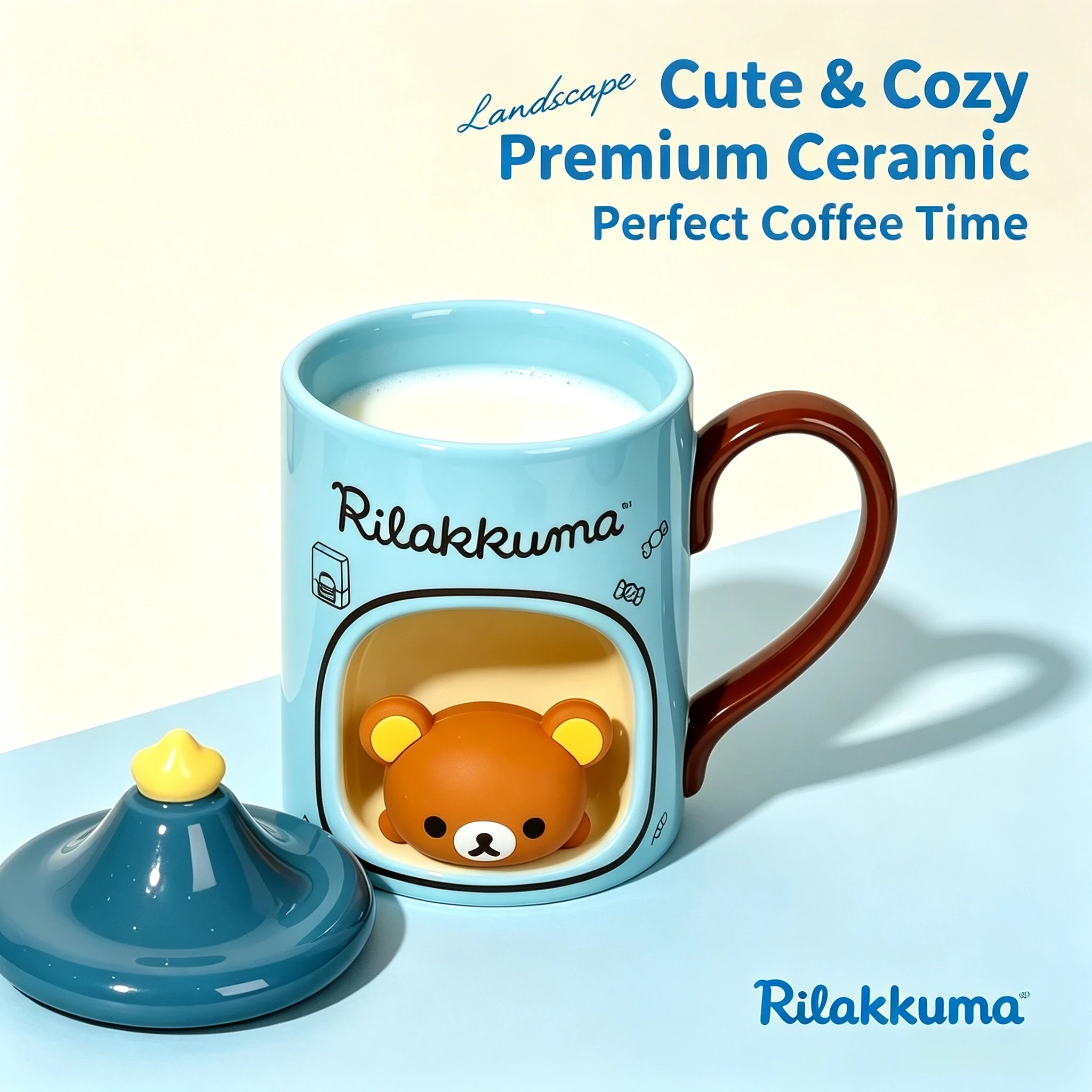 Coffee Y Tea - Taza de cerámica con tapa, diseño