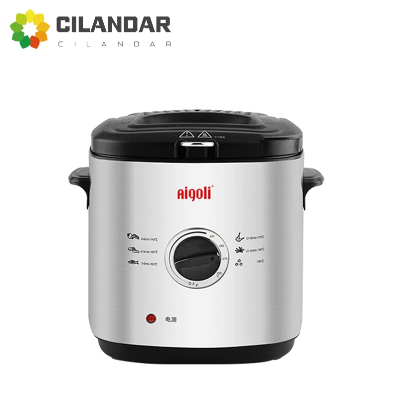 Electric fryer Mini fryer Household small round French fries machine fried chicken wings fryer constant temperature frying stove