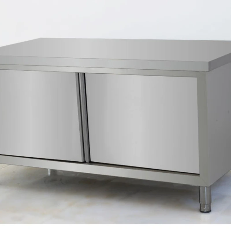 Stainless steel sliding door workbench, punching table, operation table, liquor restaurant kitchen, household cabinets