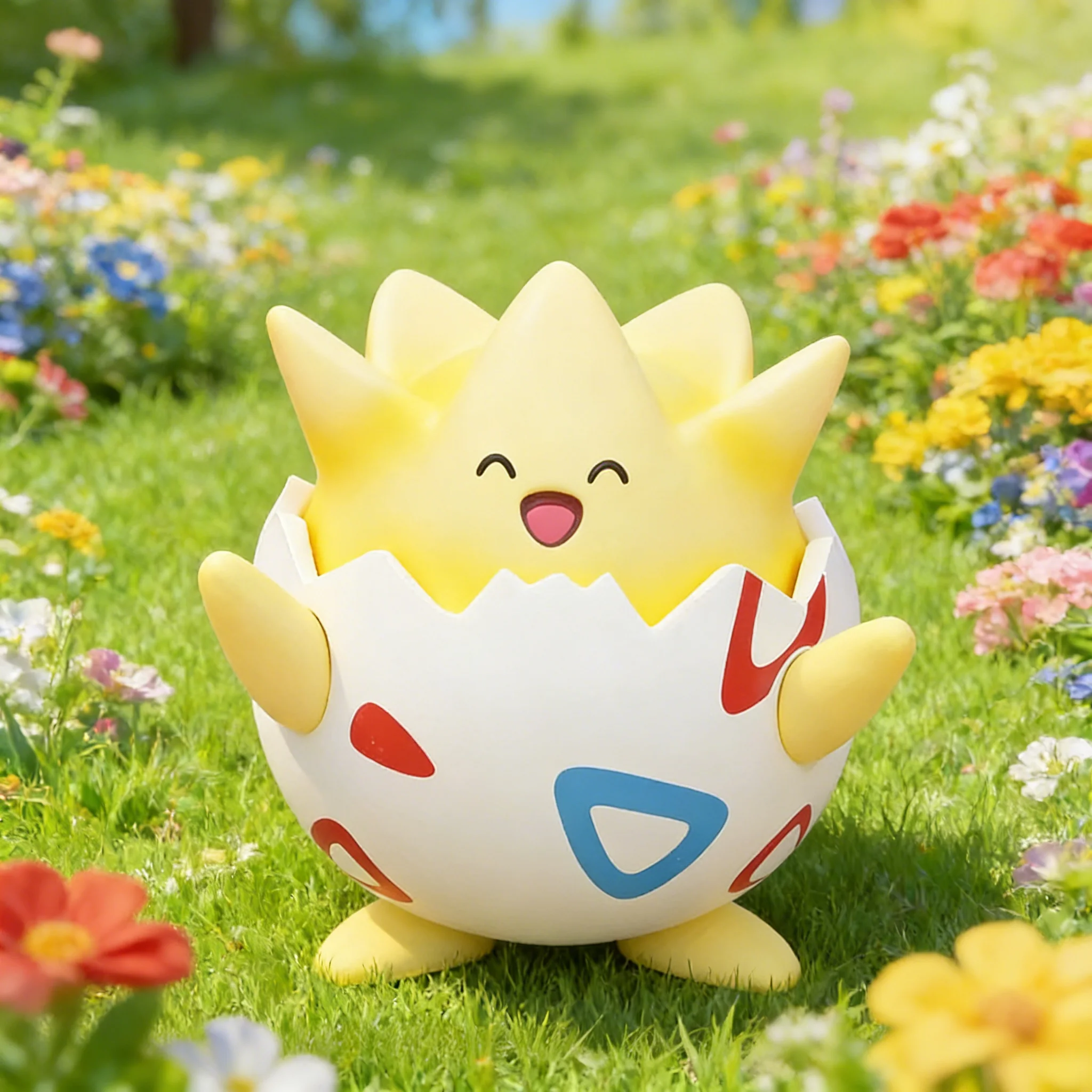 Figura de Anime Pokemon Happy Togepi, adorno para coche y escritorio, modelo adorable, muñeco para niños y niñas, regalo dulce, regalo sorpresa, coleccionable