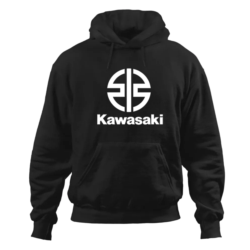 

2025 Spring Autumn New Kawasaki Motorcycle Men's Hooded Hoodie Fashion Streetwear Sports Pullover Women Kawasaki Black Hoodies 2