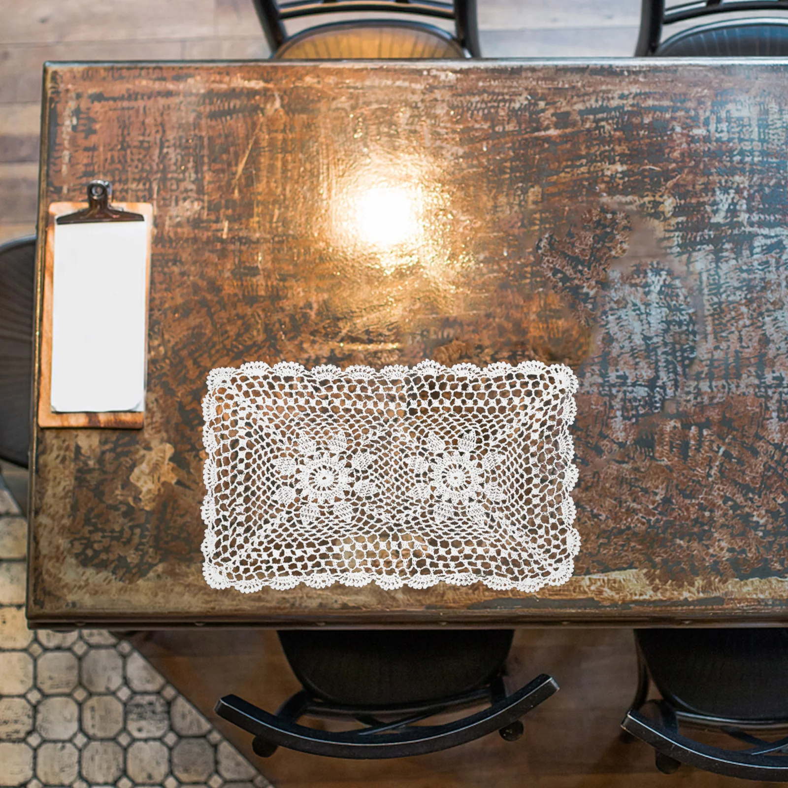 

Cotton Lace Braided Placemat White 30x50cm Heat Resistant Tableware Protection Home Restaurant Wedding Party Decor