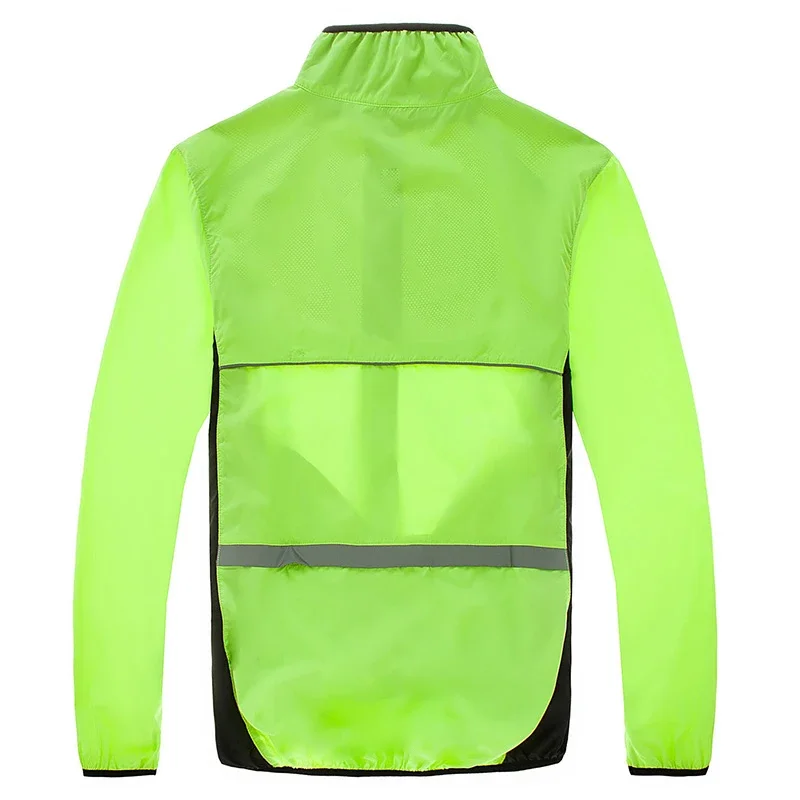 Men Reflective Cycling Jacket Long Sleeve Waterproof Windproof Bike Jackets Ultra Light Quick Dry Wind Coat Chaqueta Ciclismo