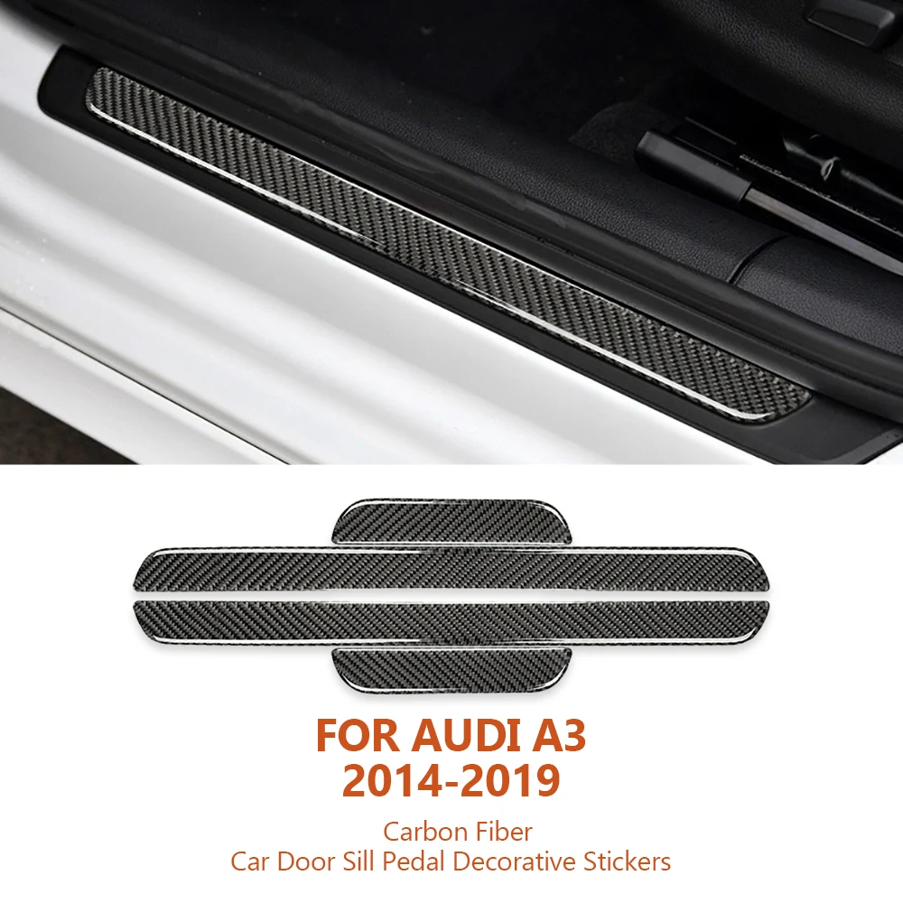 

For Audi A3 8V 2014-2019 Handmade Carbon Fiber Car Door Sill Pedal Decorative Stickers Auto Interior Modification Accessoriess