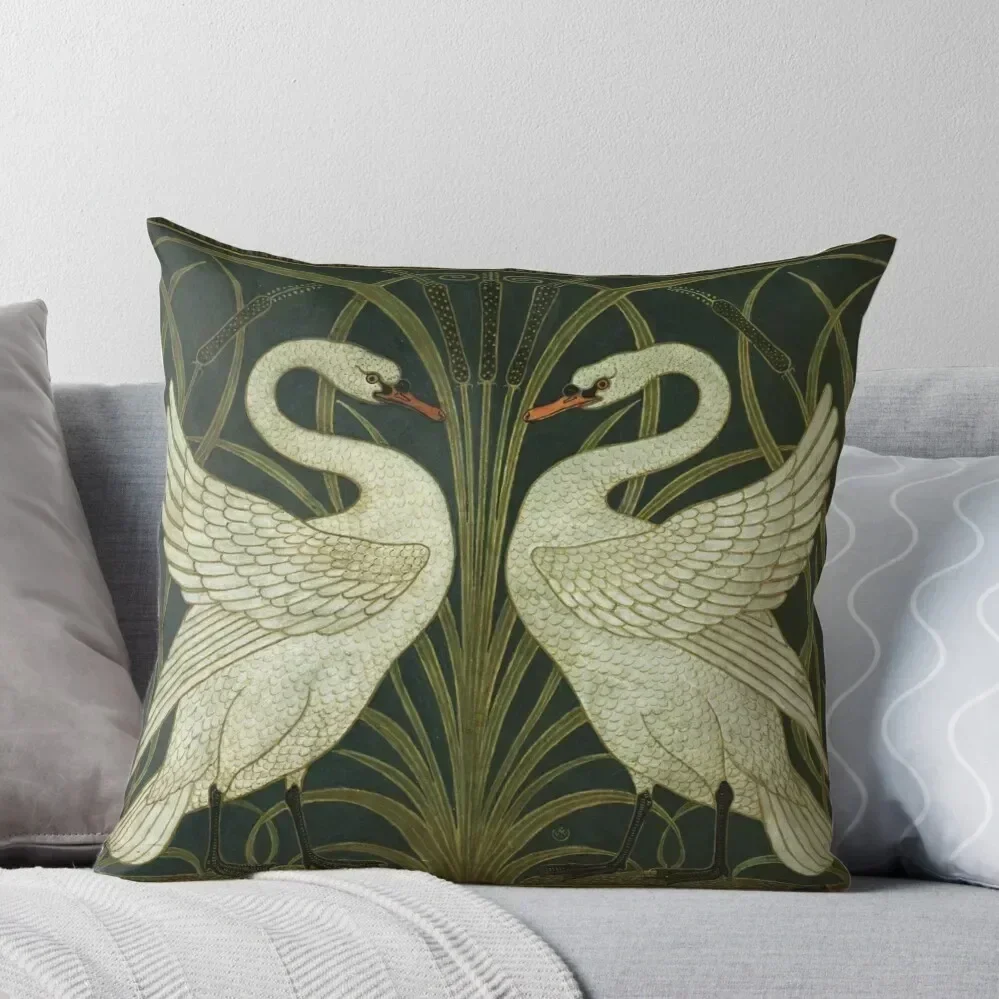 Art Deco - Swan, Rush, and Iris Throw Pillow Decorative pillowcase christmas decorations for home 2025 pillow