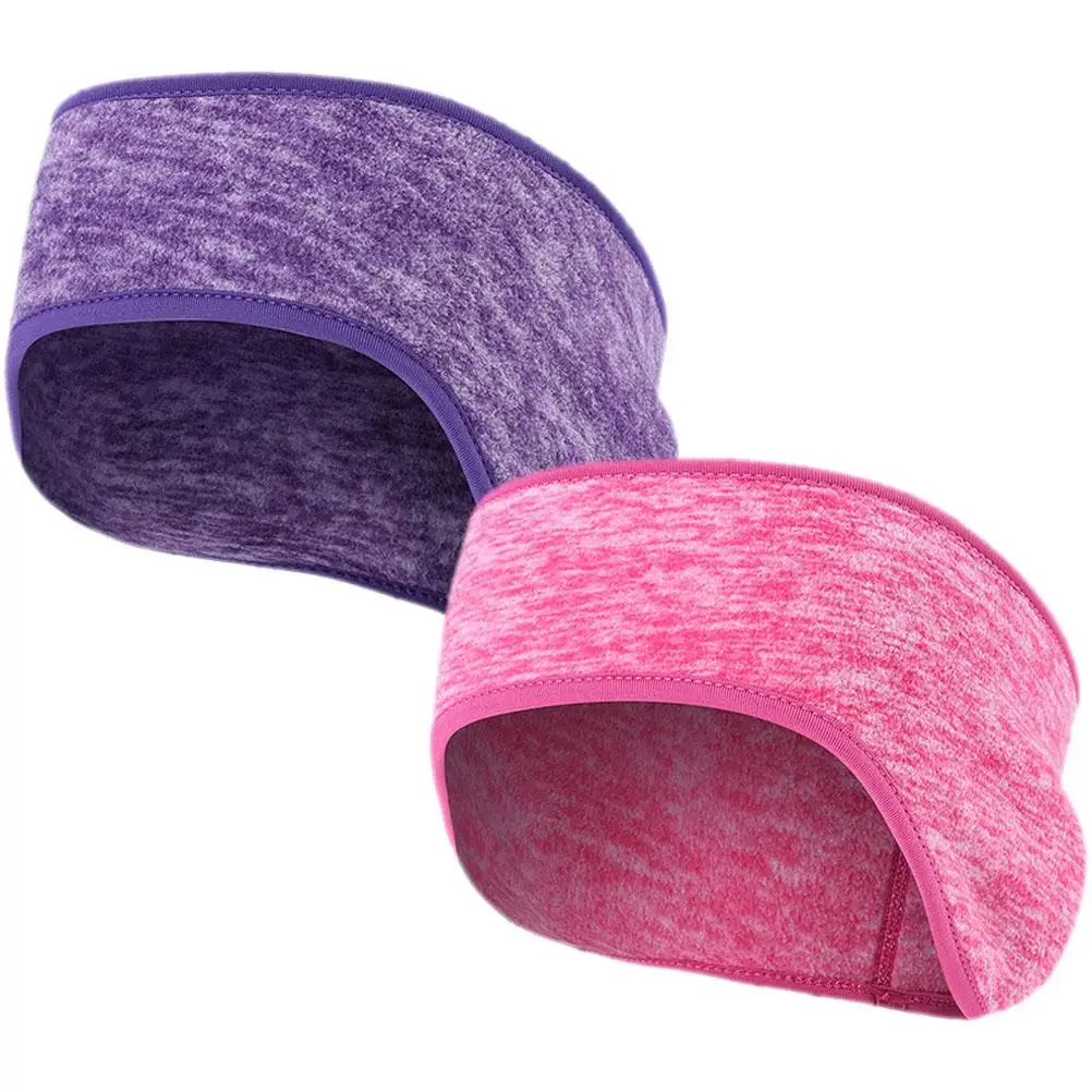 

2 Pcs Ear Warmer Headband Warm Breathable Non Slip Polar Fleece Sports Running Cycling Skiing Hiking Outdoor Winter Daily Life
