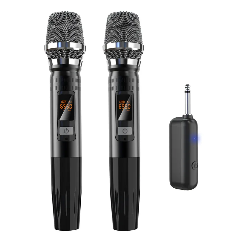 H18M Wireless Microphone Long LED HD Digital Display K-Song Bluetooth Professional Stage Audio Handheld Microphone