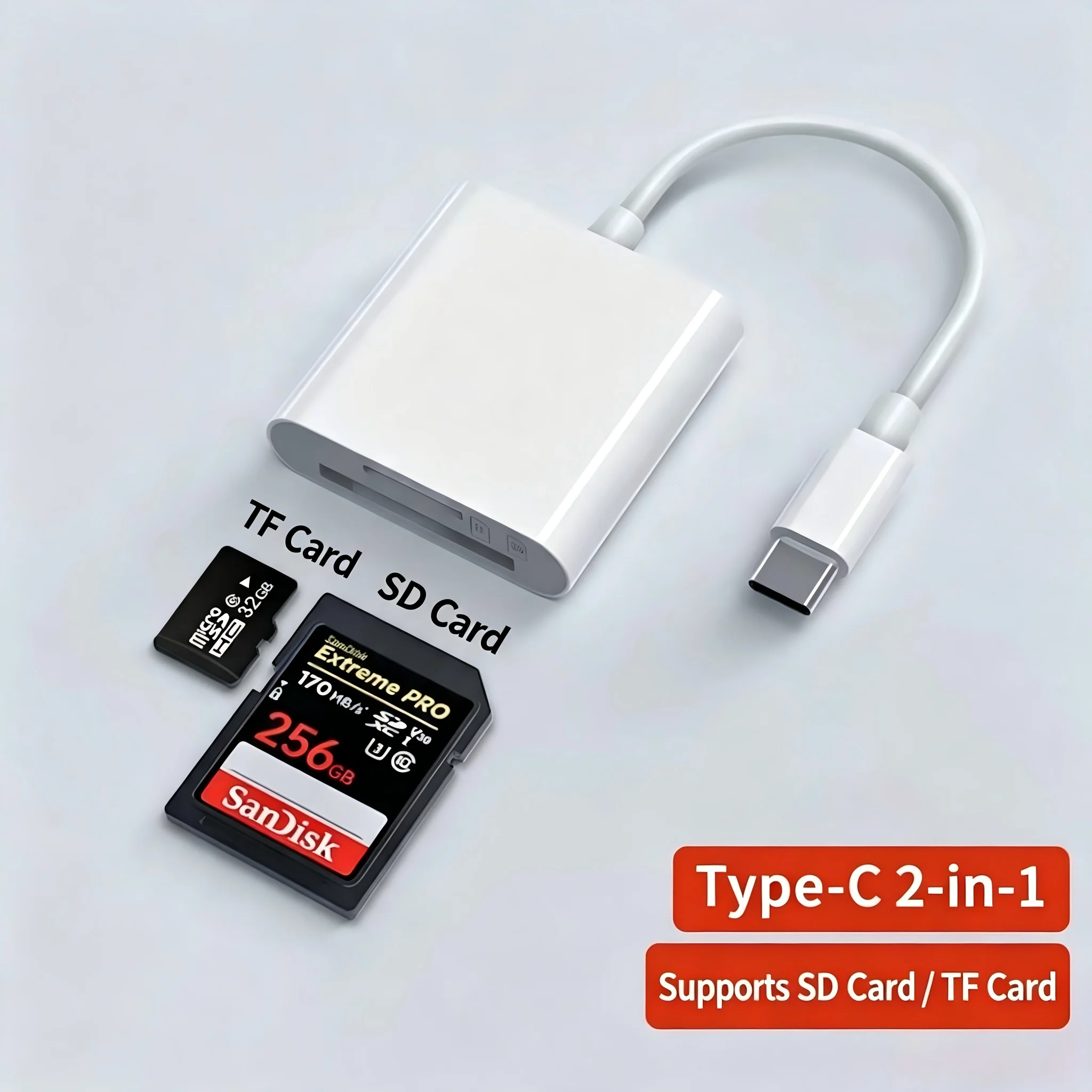 Microsd Card Tablet - 2'si 1 arada OTG Tip C