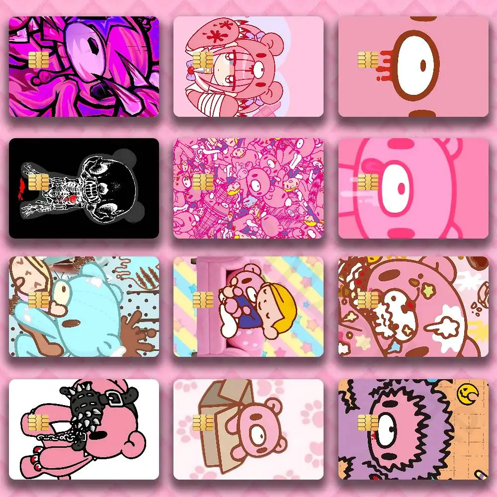

Kawaii G-Gloomys Pink Bear Credit Card Skin Stickers for Bank Card Bus Metro Card Sticker Waterproof Women Gift