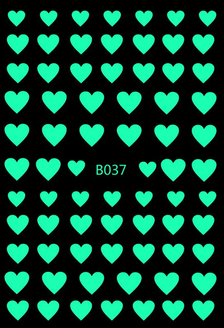 1 foglio adesivo per nail art che si illumina al buio fiocchi di neve fiamma vecchio alfabeto inglese pentagramma linea di farfalle cuore stella foglia decalcomanie