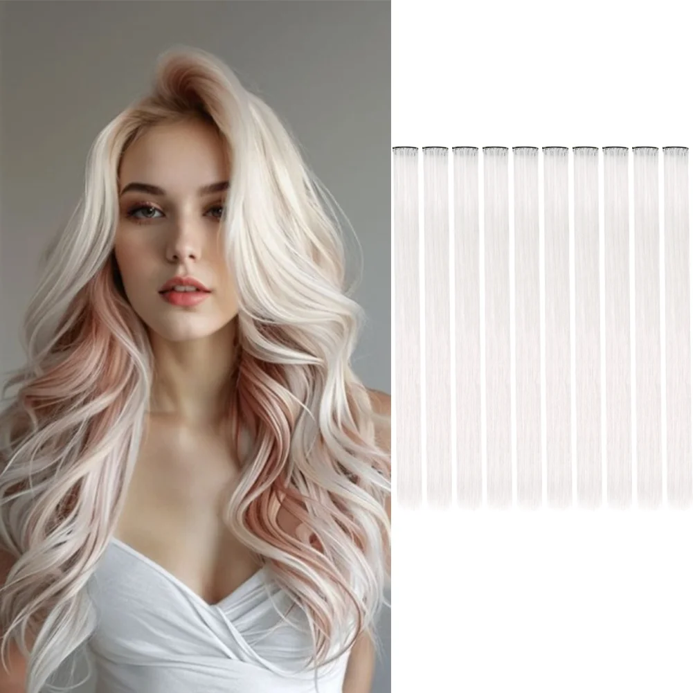 10PCS/Pack Colored Party Highlights Clip in Hair Extensions