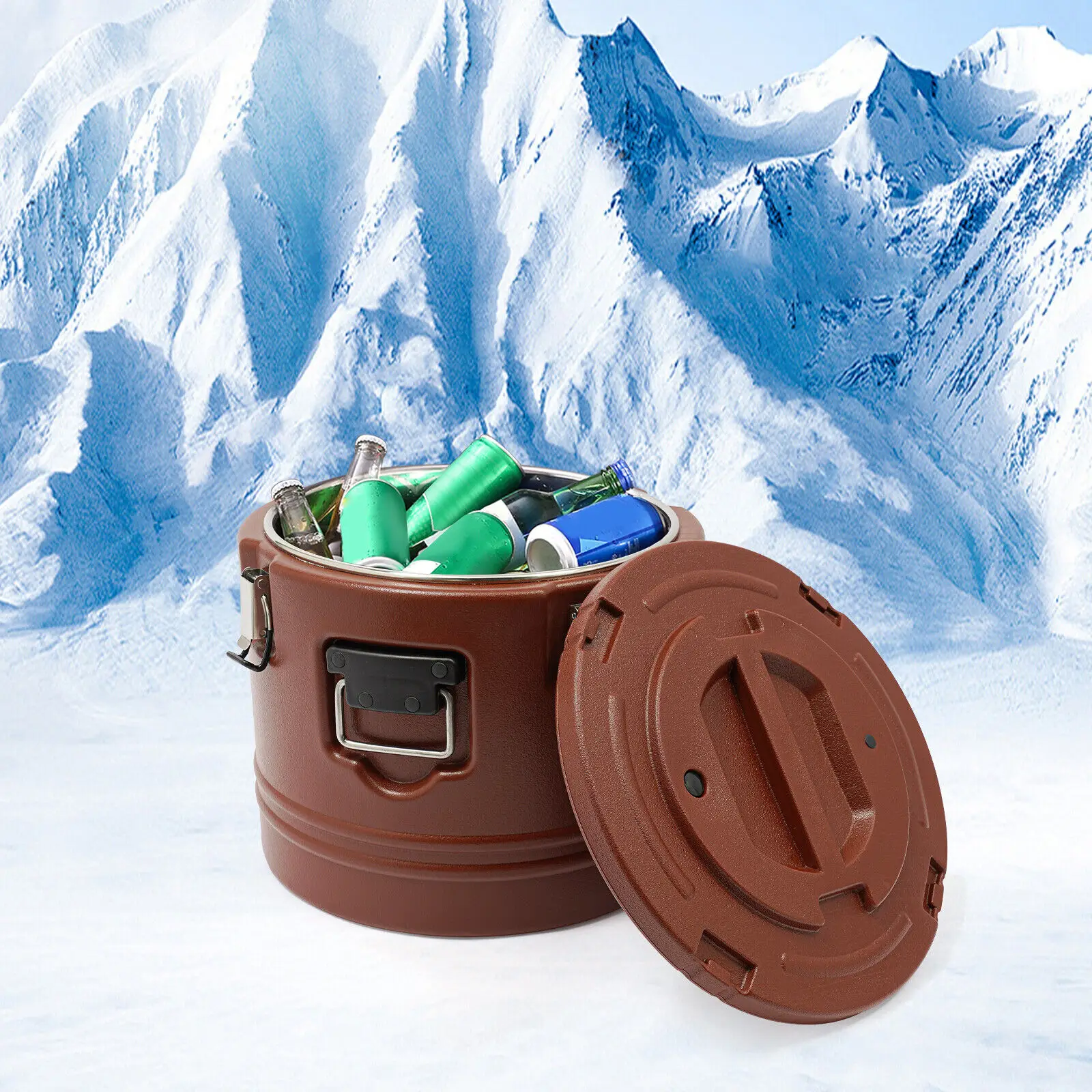 حامل الطعام الحراري التجاري - حاوية حساء ساخنة وباردة معزولة سعة 30 لترًا (32 كيو تي) مع غطاء