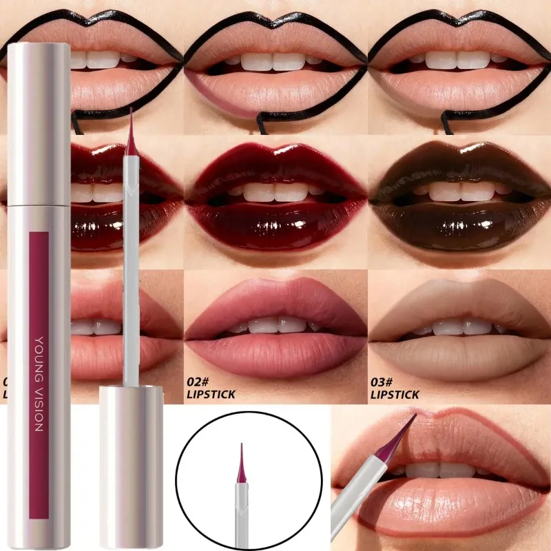 

Pointed Tip Lipliner Peel Off Lip Tint Tattoo Long Wearing Matte Waterproof Smudge Proof Transfer Proof Lip Cosmetic for All Day