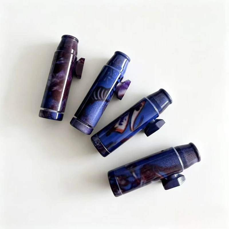 4pcs 8pcs Aluminum Alloy Fashion Snuff bottle Metal Snuff pipe tube Portable various colors Smoking pipe Accessories Men gifts - view 4