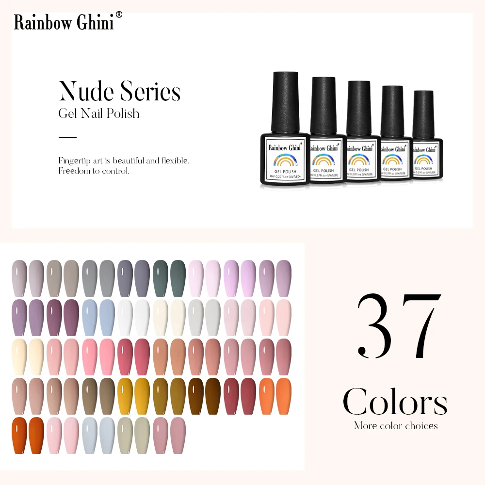 RG 8ML TPO HEMA Free Nude Solid Color Nagellack ​ ​   Cremefarbenes Finish Everyday Lila ​   Gel Polish Semipermanent Pastel Pink Gel