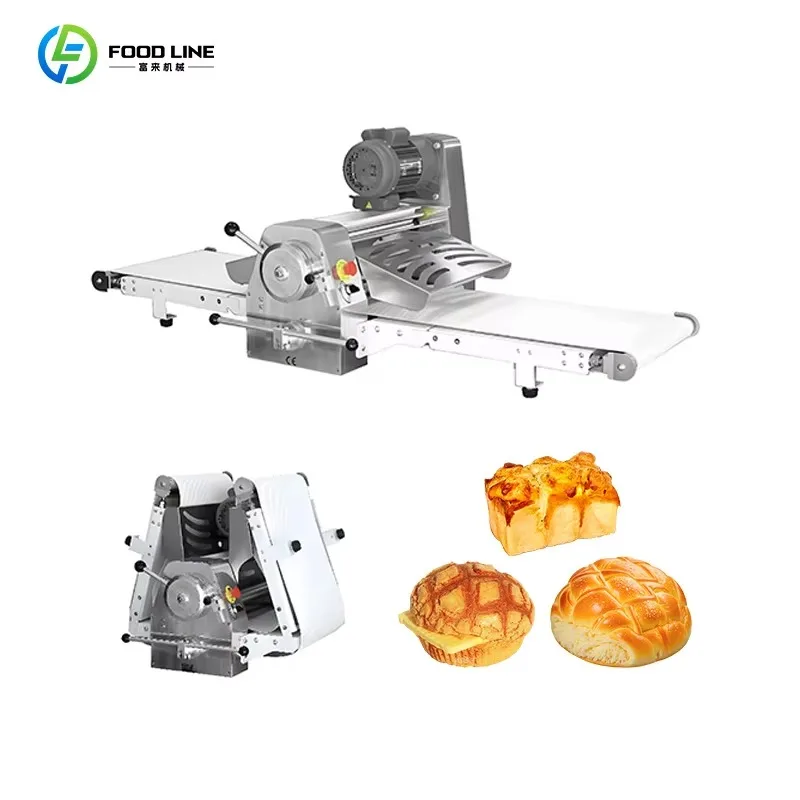 Industrial Dough Sheeter Machine Stainless Steel Puff Pastry Bread Dough Rolling Bakery Processing Equipment