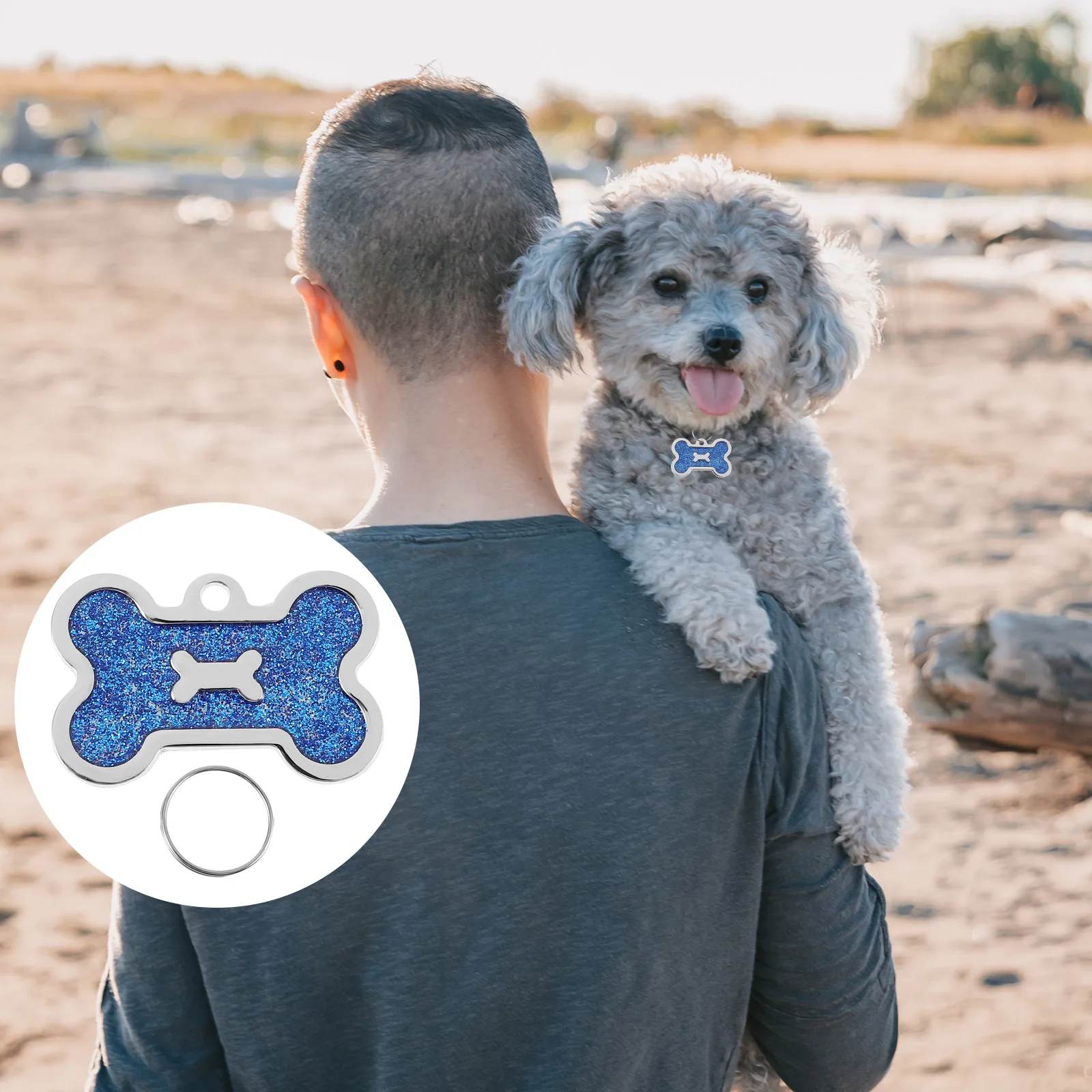 

8Pcs Pet Collar Tags Bone Shaped Zinc Alloy Id Tags Durable Waterproof Anti Lost Name Tags For Cats And Dogs