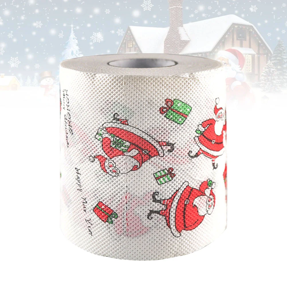 Kreative Toilettenpapierrolle, Weihnachtsmann, bedruckt, Rollenpapier, farbig, bedruckt, Weihnachts-Badetuch