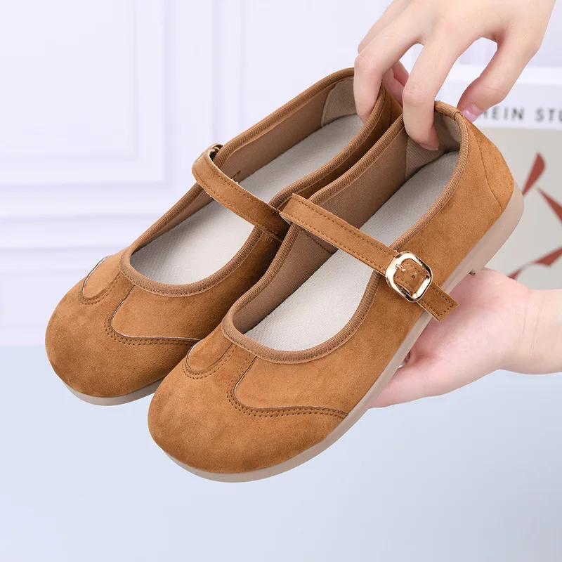 2026 Women's Retro Flat Casual Single Shoes New Fashionable Mom Shoes Soft soled Comfortable Breathable Casual Shoes