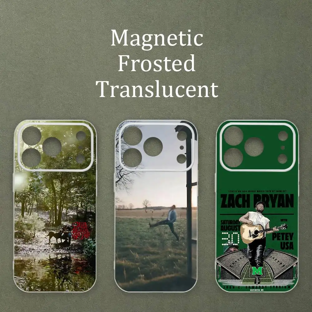 

With Heaven on Tour Z-Zach B-Bryan Matte Frosted Semi-transparent Magnetic TPU Case For iPhone 17 11 13 14 15 16 12 Pro Max
