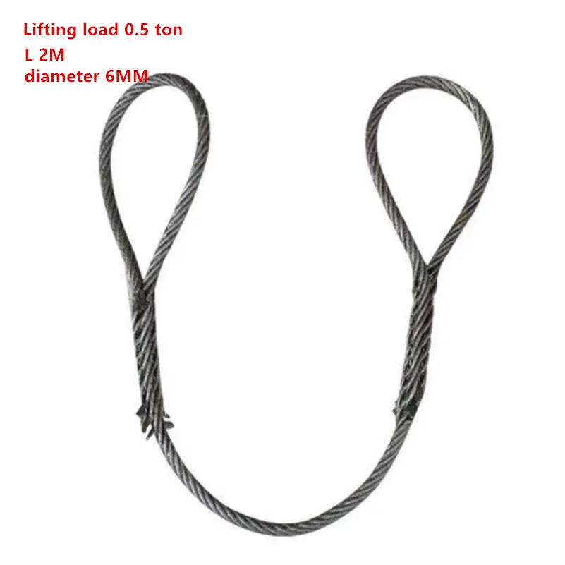 Crane Steel Wire Rope L200CM Diameter 6MM Lifting Load 0.5Ton