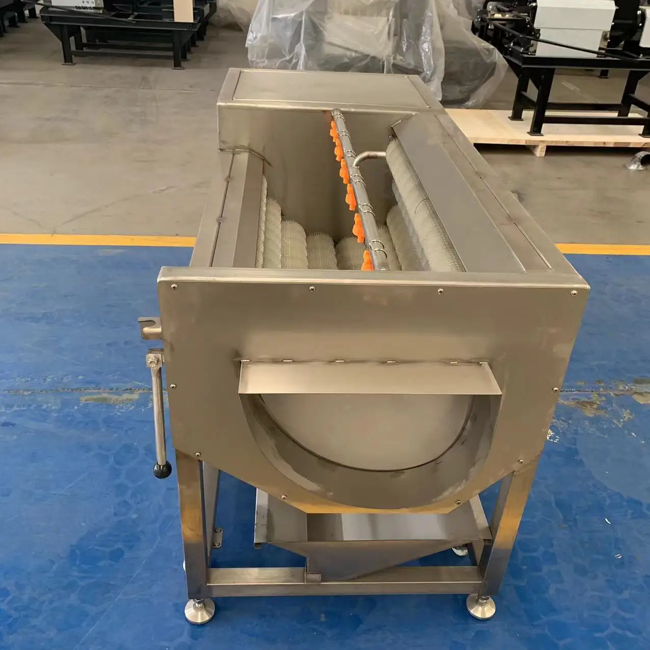 Customized Brush Roller Type Pumpkin Washer Fruit & Vegetable Cleaning Machine with Motor Carbon Steel Multifunctional 220/380V