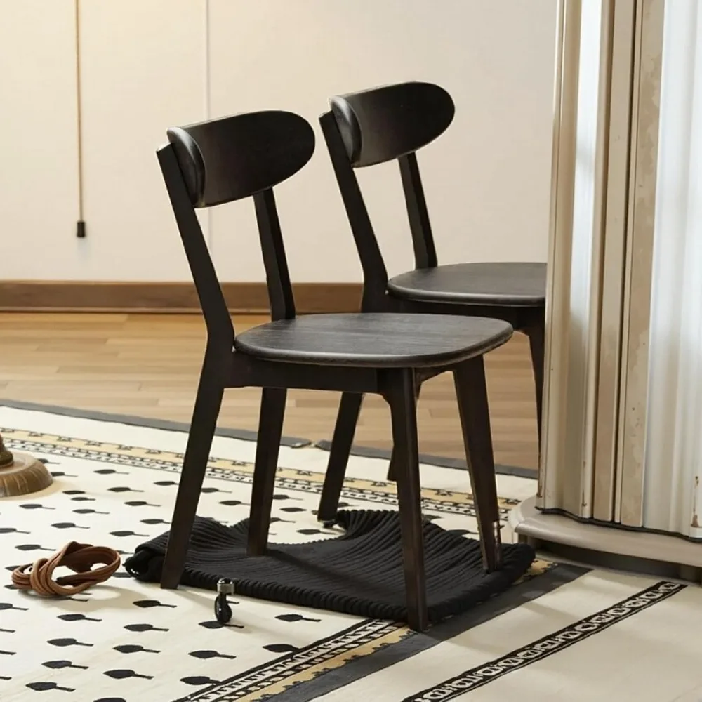 Kitchen Chairs, 100% Oak Solid Wood Modern Chair with Curved Backrest Kitchen & Dining Room Chairs Modern Chair for Living Room