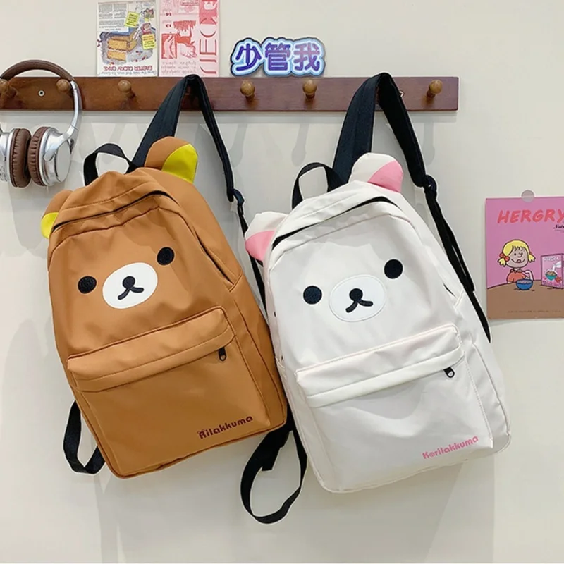 

Kawaii милый медведь Rilakkumas рюкзак большой емкости аниме мультфильм рюкзак стильная студенческая школьная сумка сумки на плечо школьная сумка