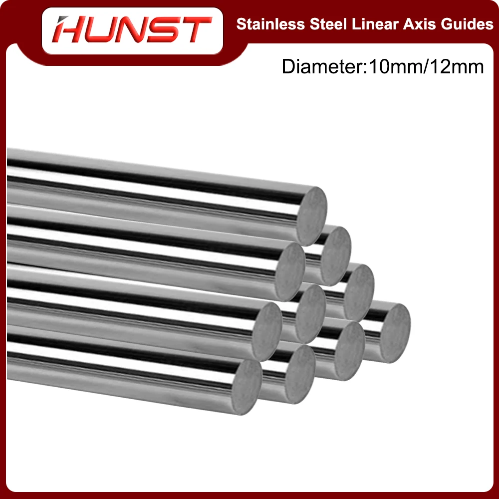 HUNST الفولاذ المقاوم للصدأ قضيب خطي قطر 10 مللي متر/12 مللي متر آلة أداة الخطي محور دليل المحور البصري دليل السكك الحديدية الشريحة السكك الحديدية