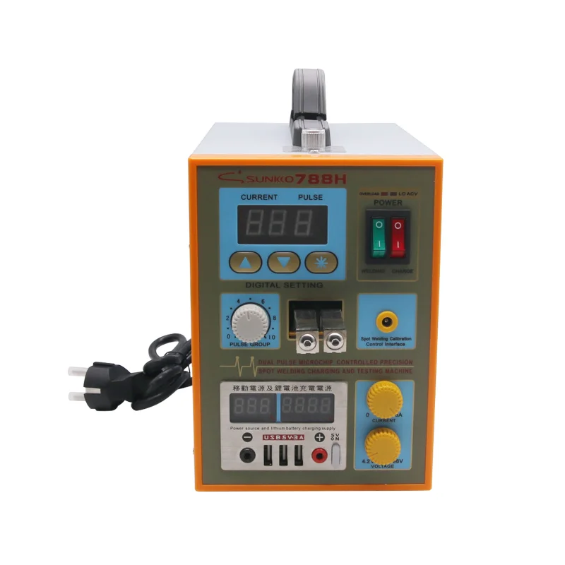 SUNKKO 788H-USB 18650 Battery Pulse Spot Welder + CC-CV Charge + Power Bank Test