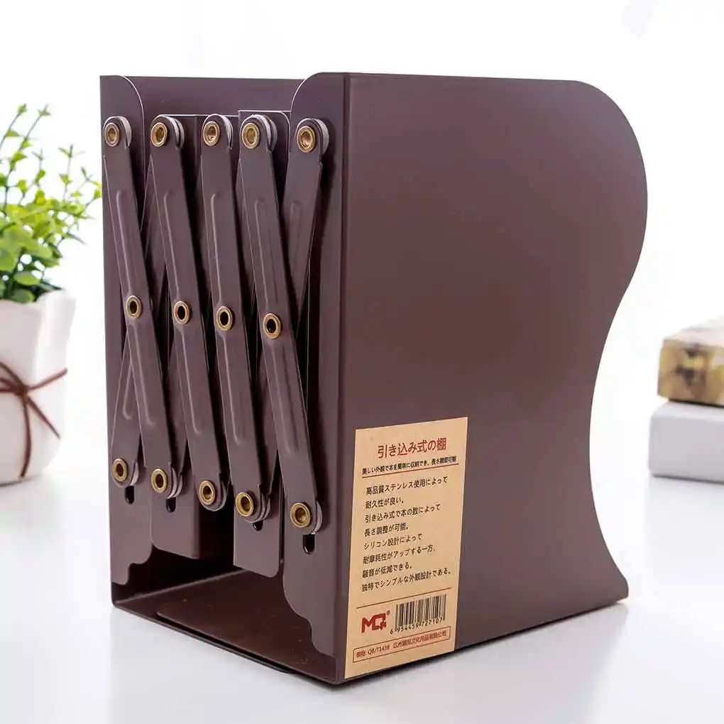 4Colors Retractable ABS Book Stand Creative Students Use Bookshelf Data Clip Stretch File Baffle Retract Zoom Book Shelf Bookend