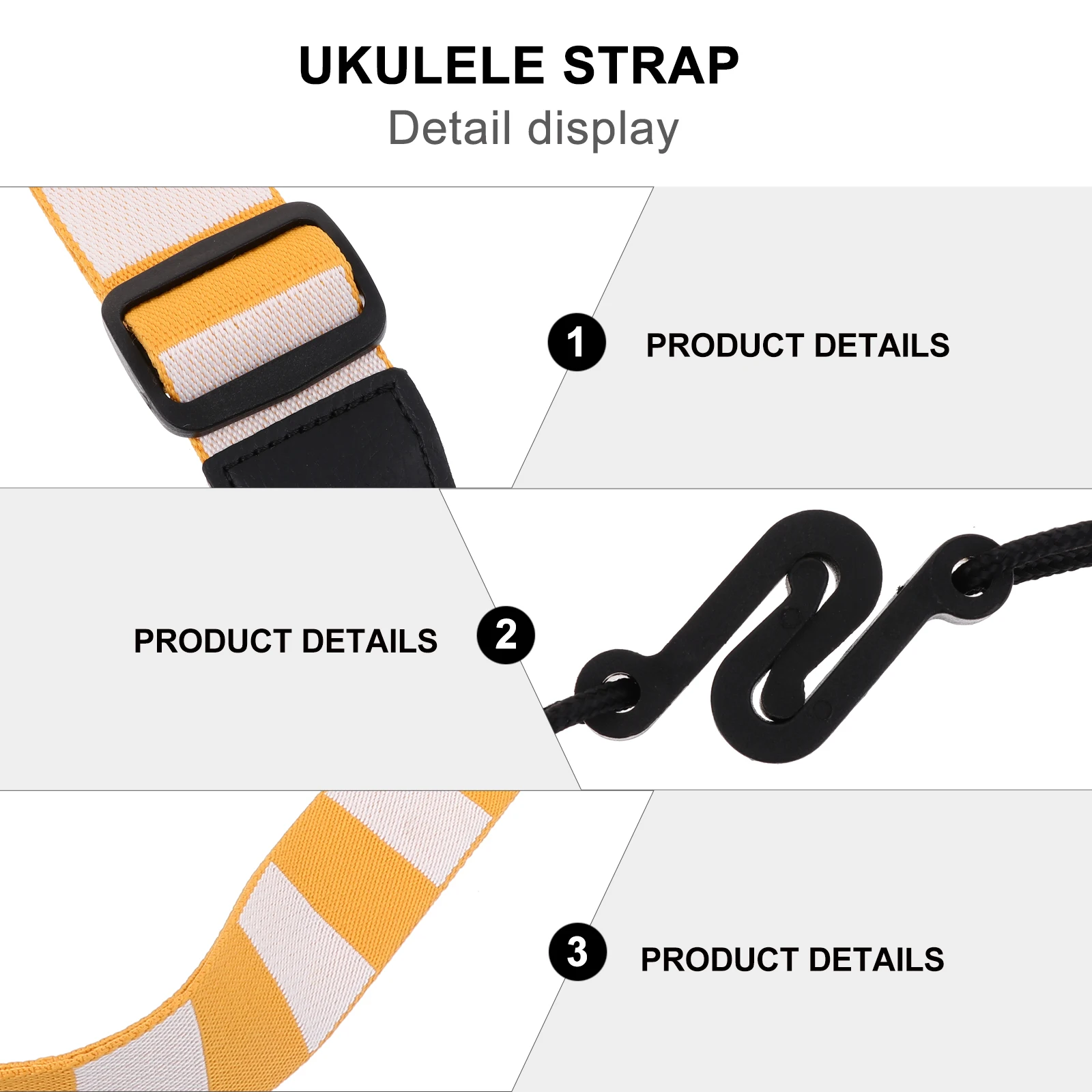 

Ukulele Strap Adjustable Durable Cloth Plastic Double Hooks Shoulder Belt Instrument Accessory Ukulele Rope Instrument Belt