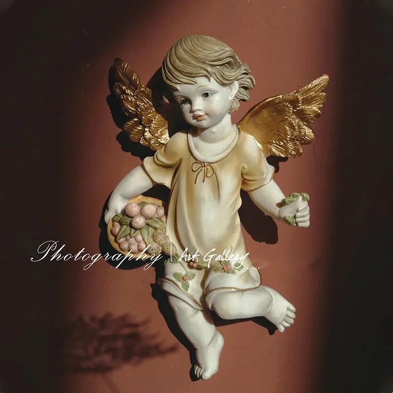 European Light Luxury Angel Wall Hanging Bedroom Living Room Decor Miniature American Figurine Embellishment