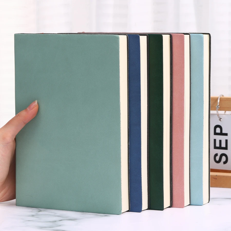 Soft leather thickened A5 notebook, 360 pages with soft cover, suitable for daily use, family, meetings