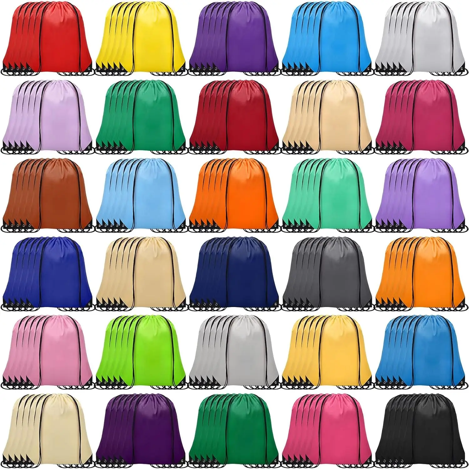

Drawstring Bags Bulk 150 PCS, Drawstring Backpack Cinch Sack for Gym Travel Yoga, Lightweight Tear-Resistant Polyester, 30