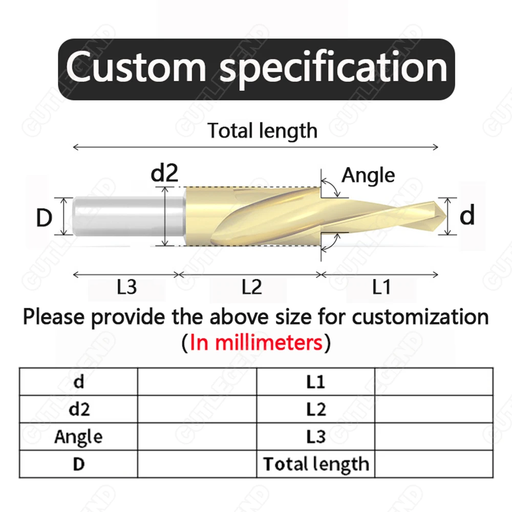 Imagem -06 - Graus M35 Cobalto Hss Counterbore Torção Passo Broca para Aço de Metal Furo de Perfuração e Chanfre M3m4m5m6m8m10m12 90 180