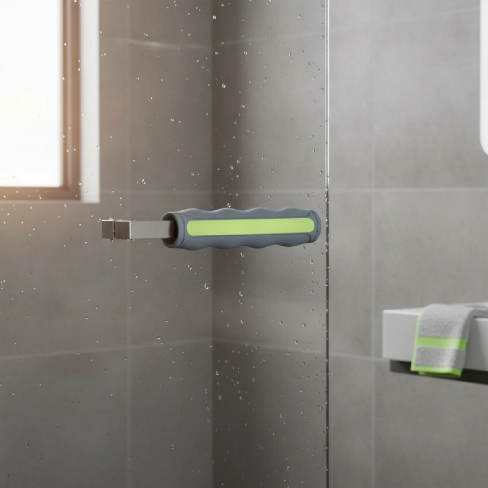 Grab Bar Cover Non-Slip Silicone Sleeve with Luminous Strip Handle Sleeve Safeguarding Wet Conditions for Elderly, Bathroom
