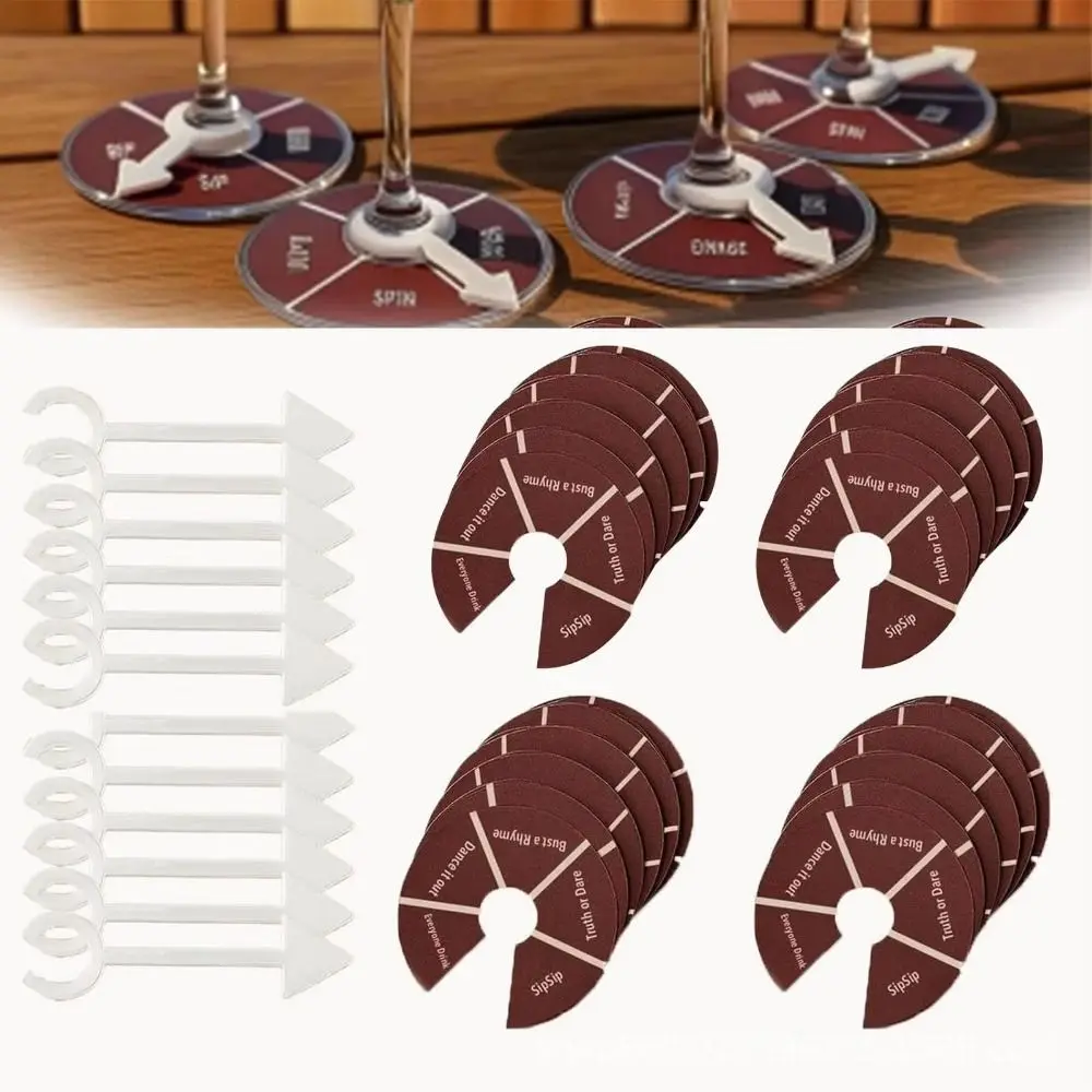 

6/12/24Pcs Wine Not Spin Drink Roulette Reusable Removable Wine Not Spin-Fun Drinking Games Portable Easy To Clean