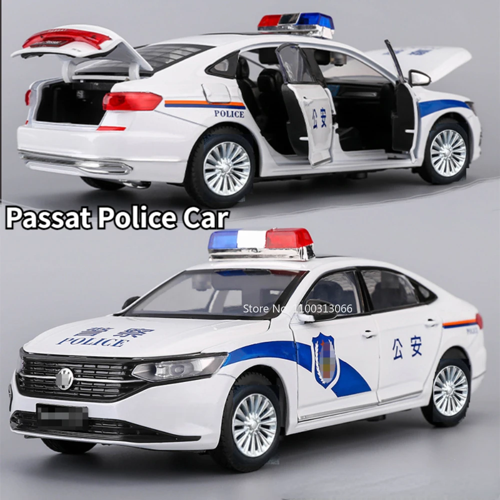 

1/32 Scale Passat Police Car Toys Alloy Simulation Vehicle Model with Light and Sound Die Casts Car Toy for Child Birthday Gifts