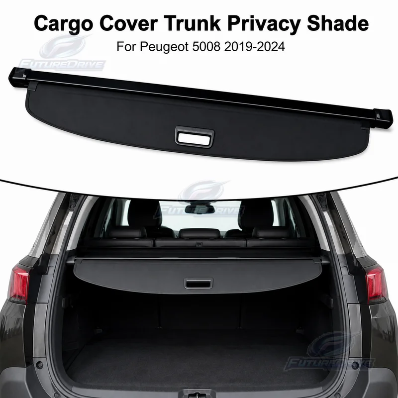 Cargo Cover Trunk Privacy Shade Rear Security Partition Anti-Theft Shield Organizer for For Peugeot 5008 2019-2024 Curtain
