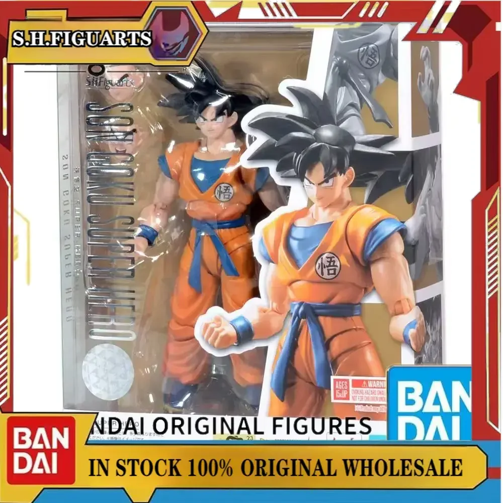 Original S.H.Figuarts Son Goku SUPER HERO Dragon Ball Super Hero In Stock Anime Action Collection Figures Model Toys