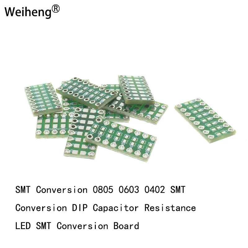 10 sztuk 0805 0603 0402 1206 rezystancja kondensatora LED SMT tablica konwersyjna DIP proste cięcie WEIHENGWEI