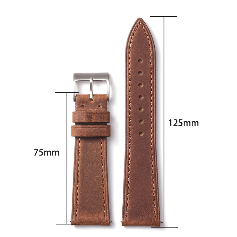 Vintage Watch Strap Quick Release 18mm 19mm 20mm 21mm 22mm Cowhide Watchband Smart  Watch Strap Accessories BraceletZ106