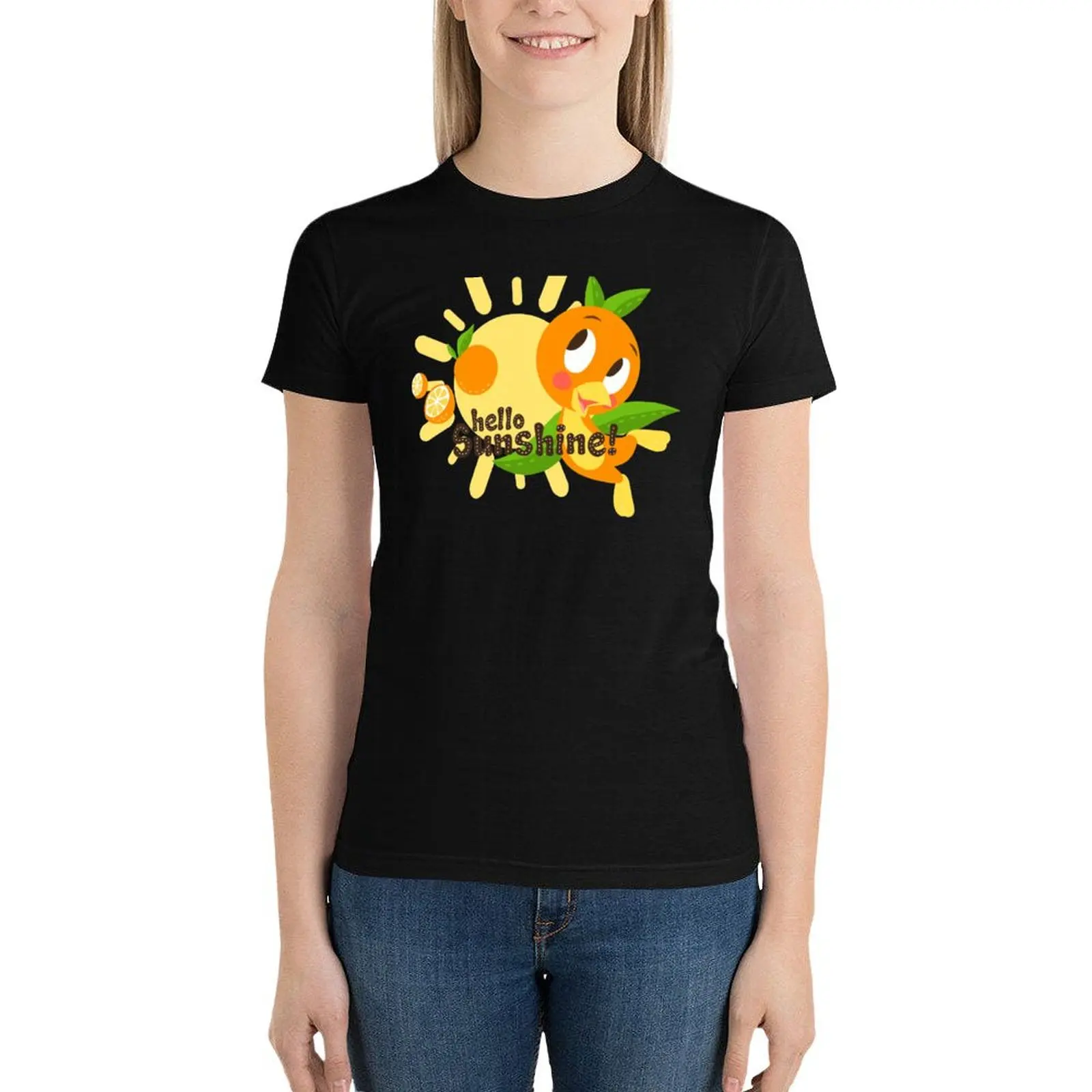 

Hello Sunshine! - Orange Bird (white background) T-Shirt hippie clothes tops t-shirt dress for Women plus size