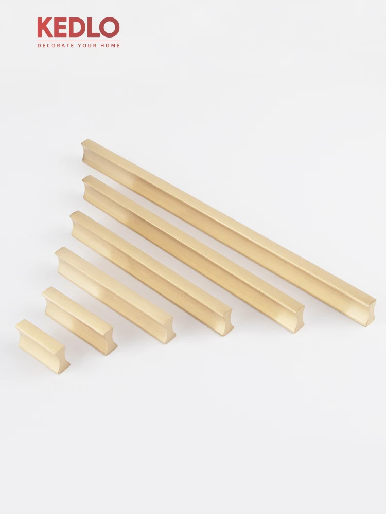 KEDLO Moderner, minimalistischer, massiver Messing-Schubladengriff für Küchenschränke mit goldenen Griffen – Detail 1