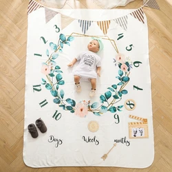 Baby Monthly Blanket Photography Accessories Growth Milestone Card for Milestone Rug Infant Photography Props Background Cloth