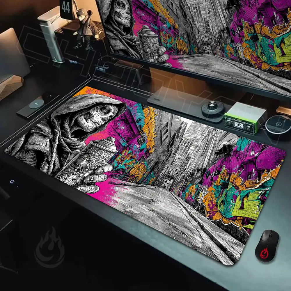 Art Graffiti Illustration Mouse Pad Desk Mat Large Computer Office Carpet xxl mousepad Gamer gaming pc accessories Keyboard Rug
