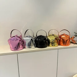 Luxurious Shiny Patent Leather Bag Cloud Bag For Women Hobos Retro Crossbody Bag Small Phone Bag Design Clutch Bags Female Bolsa